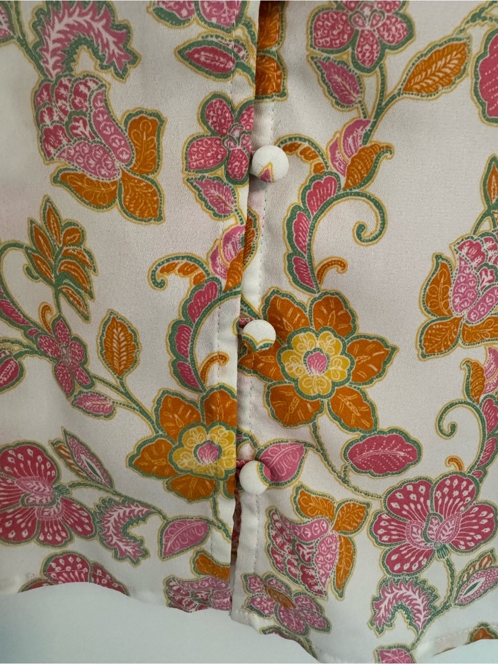Pleione Floral Sleeveless Button Front Blouse Size Medium - Picture 5 of 7